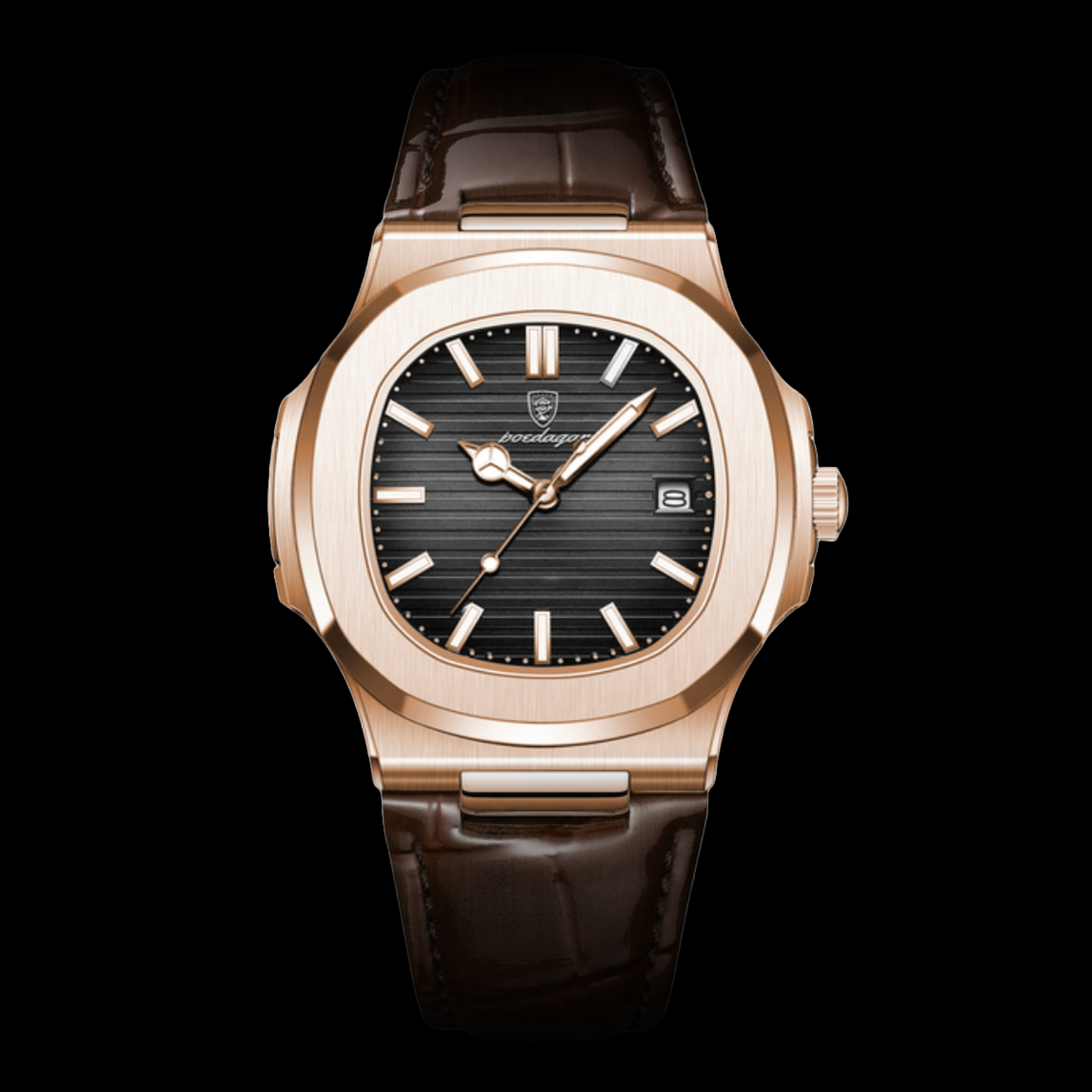 Salveii Nautilus Pelle Gold Watch